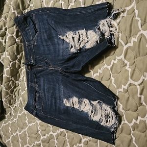 Dark denim shorts